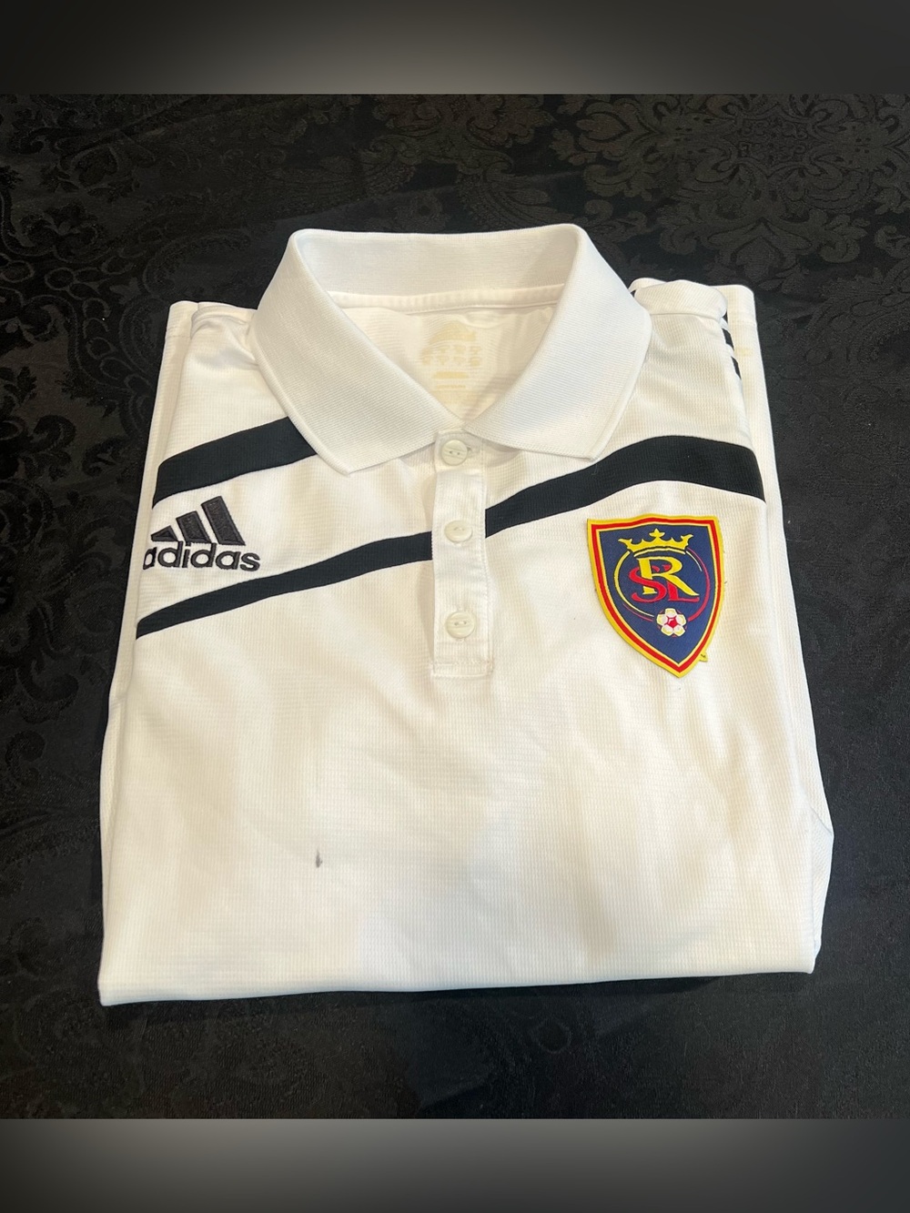 Adidas real salt lake white polo M men